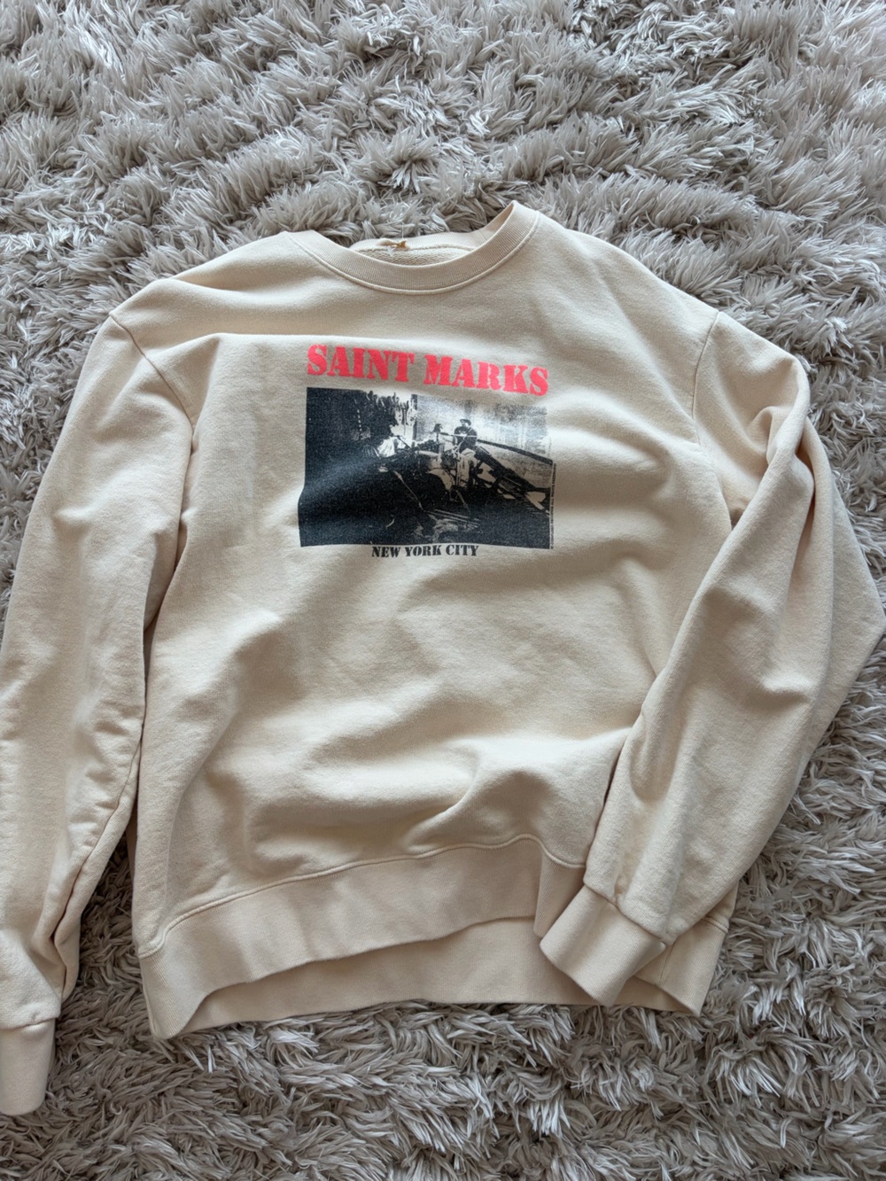 Saint Marks Cream Graphic Brandy Melville Sweatshirt